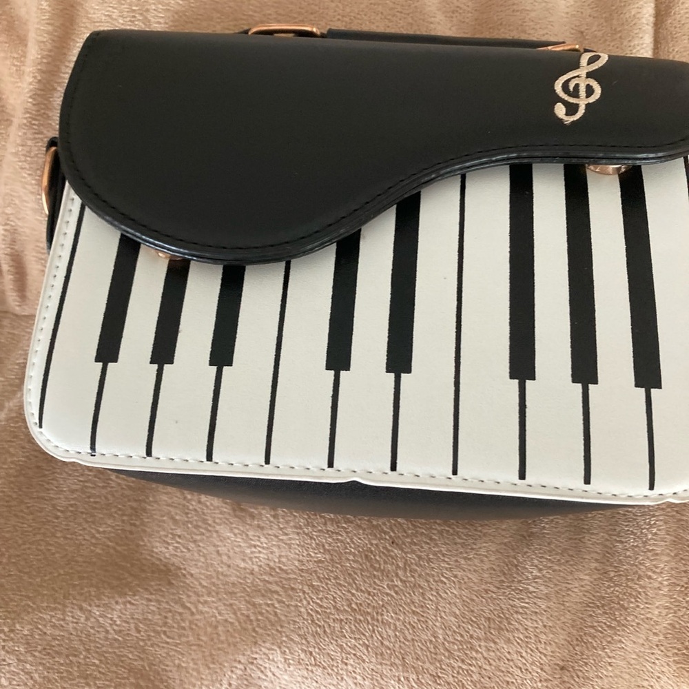 Black and White Piano Key Crossbody Bag